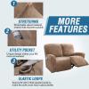 imageHVERSAILTEX Velvet Stretch Recliner Couch Covers 6Pieces Recliner Loveseat Covers for 2 Cushion Couch Recliner Sofa Covers Reclining Slipcovers Form Fitted Thick Soft Washable GreyCamel