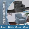 imageHVERSAILTEX Velvet Stretch Recliner Couch Covers 6Pieces Recliner Loveseat Covers for 2 Cushion Couch Recliner Sofa Covers Reclining Slipcovers Form Fitted Thick Soft Washable GreyStone Blue