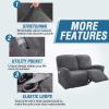 imageHVERSAILTEX Velvet Stretch Recliner Couch Covers 6Pieces Recliner Loveseat Covers for 2 Cushion Couch Recliner Sofa Covers Reclining Slipcovers Form Fitted Thick Soft Washable GreyGrey