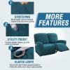 imageHVERSAILTEX Velvet Stretch Recliner Couch Covers 6Pieces Recliner Loveseat Covers for 2 Cushion Couch Recliner Sofa Covers Reclining Slipcovers Form Fitted Thick Soft Washable GreyDeep Teal
