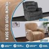 imageHVERSAILTEX Velvet Stretch Recliner Couch Covers 6Pieces Recliner Loveseat Covers for 2 Cushion Couch Recliner Sofa Covers Reclining Slipcovers Form Fitted Thick Soft Washable GreyCamel