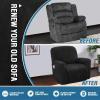 imageHVERSAILTEX Velvet Stretch Recliner Couch Covers 6Pieces Recliner Loveseat Covers for 2 Cushion Couch Recliner Sofa Covers Reclining Slipcovers Form Fitted Thick Soft Washable GreyJet Black
