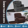imageHVERSAILTEX Velvet Stretch Recliner Couch Covers 6Pieces Recliner Loveseat Covers for 2 Cushion Couch Recliner Sofa Covers Reclining Slipcovers Form Fitted Thick Soft Washable GreyBrown