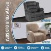 imageHVERSAILTEX Velvet Stretch Recliner Couch Covers 6Pieces Recliner Loveseat Covers for 2 Cushion Couch Recliner Sofa Covers Reclining Slipcovers Form Fitted Thick Soft Washable GreyTaupe