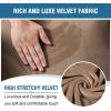 imageHVERSAILTEX Velvet Stretch Recliner Couch Covers 6Pieces Recliner Loveseat Covers for 2 Cushion Couch Recliner Sofa Covers Reclining Slipcovers Form Fitted Thick Soft Washable GreyCamel