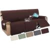 imageHVERSAILTEX 100 Waterproof Recliner Cover 1Piece Recliner Sofa Cover for 3 Cushion Couch Furniture Protector Cover with Non Slip Backing and Strap for Kids Dogs Pets3 Seater Rocket GrayChocolate