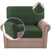 imageHVERSAILTEX MultiPieces Sofa Covers Stretch Couch Covers Form Fitted Seats and Back Cushions Covers 3 Seat Covers Plus 3 Back Cusion Covers Bonus 2 Armrest Covers GreyBronze Green