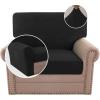 imageHVERSAILTEX MultiPieces Sofa Covers Stretch Couch Covers Form Fitted Seats and Back Cushions Covers 3 Seat Covers Plus 3 Back Cusion Covers Bonus 2 Armrest Covers GreyBlack