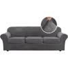 imageHVERSAILTEX Real Velvet Plush 3 Piece Stretch Sofa Covers Couch Covers for 2 Cushion Couch Loveseat Covers Width Up to 72 Inch Feature Thick Soft Stay in Place Medium Sofa Bronze BrownGray