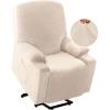 imageHVERSAILTEX Rich Velvet Stretch Recliner Slipcovers 1 Piece Electric Power Lift Recliner Chair Cover Fitted Standard Large Power Lift Recliner with Side Pocket Soft and Thick Single Seat GreyIvory