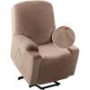 imageHVERSAILTEX Rich Velvet Stretch Recliner Slipcovers 1 Piece Electric Power Lift Recliner Chair Cover Fitted Standard Large Power Lift Recliner with Side Pocket Soft and Thick Single Seat GreyTaupe