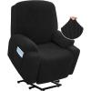imageHVERSAILTEX Stretch Couch Cover Recliner Cover Electric Power Lift Recliner Chair Cover Fitted Standard Large Power Lift Recliner with Side Pocket Soft Thick JacquardSingle Seat GreyBlack