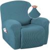 imageHVERSAILTEX Super Stretch Recliner Cover Recliner Couch Covers Recliner Chair Cover Form Fitted Non Slip Reclining Slipcovers for Standard Large Recliner Soft Thick 1 Pack BeigeStorm Blue