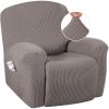 imageHVERSAILTEX Super Stretch Recliner Cover Recliner Couch Covers Recliner Chair Cover Form Fitted Non Slip Reclining Slipcovers for Standard Large Recliner Soft Thick 1 Pack BeigeTaupe