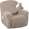 imageHVERSAILTEX Super Stretch Recliner Cover Recliner Couch Covers Recliner Chair Cover Form Fitted Non Slip Reclining Slipcovers for Standard Large Recliner Soft Thick 1 Pack NavySand