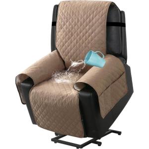 imageHVERSAILTEX 100 Waterproof Power Lift Recliner Chair Cover NonSlip Electric Reclining Cover for Recliner Chair Washable Power Lift Recliner Cover Stay in Place Ideal Furniture Protector GrayKhaki