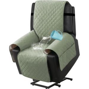 imageHVERSAILTEX 100 Waterproof Power Lift Recliner Chair Cover NonSlip Electric Reclining Cover for Recliner Chair Washable Power Lift Recliner Cover Stay in Place Ideal Furniture Protector GraySage