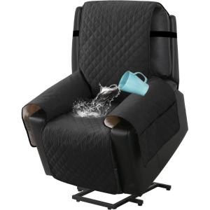 imageHVERSAILTEX 100 Waterproof Power Lift Recliner Chair Cover NonSlip Electric Reclining Cover for Recliner Chair Washable Power Lift Recliner Cover Stay in Place Ideal Furniture Protector GrayBlack