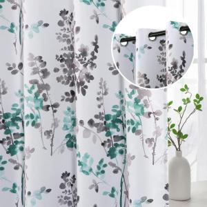 imageHVERSAILTEX Blackout Curtains for Living Room Darkening Thermal Insulated Panels 84 Inch Long Light Blocking Grommet CurtainsDrapes 2 Panels Vintage Classical Floral Printing Bluestone and TaupeGreyTurquoise
