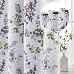 imageHVERSAILTEX Blackout Curtains for Living Room Darkening Thermal Insulated Panels 84 Inch Long Light Blocking Grommet CurtainsDrapes 2 Panels Vintage Classical Floral Printing Bluestone and TaupeGreySage
