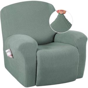 imageHVERSAILTEX Super Stretch Recliner Cover Recliner Couch Covers Recliner Chair Cover Form Fitted Non Slip Reclining Slipcovers for Standard Large Recliner Soft Thick 1 Pack BeigeSage