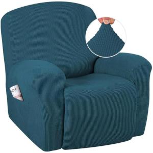 imageHVERSAILTEX Super Stretch Recliner Cover Recliner Couch Covers Recliner Chair Cover Form Fitted Non Slip Reclining Slipcovers for Standard Large Recliner Soft Thick 1 Pack BeigeDeep Teal