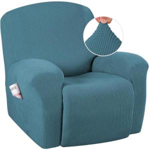 imageHVERSAILTEX Super Stretch Recliner Cover Recliner Couch Covers Recliner Chair Cover Form Fitted Non Slip Reclining Slipcovers for Standard Large Recliner Soft Thick 1 Pack BeigeStorm Blue