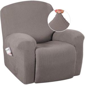 imageHVERSAILTEX Super Stretch Recliner Cover Recliner Couch Covers Recliner Chair Cover Form Fitted Non Slip Reclining Slipcovers for Standard Large Recliner Soft Thick 1 Pack BeigeTaupe