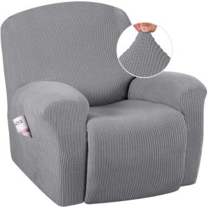 imageHVERSAILTEX Super Stretch Recliner Cover Recliner Couch Covers Recliner Chair Cover Form Fitted Non Slip Reclining Slipcovers for Standard Large Recliner Soft Thick 1 Pack BeigeDove