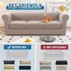 imageHVERSAILTEX 3 Pieces Stretch Chesterfield Sofa Covers for 2 Cushion Couch Mid Century Deep Seat Slip Covers for SofasCouches with Elastic Bottom Thicker Jacquard FabricMediumXL Sofa GreySand