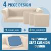 imageHVERSAILTEX 3 Pieces Stretch Chesterfield Sofa Covers for 2 Cushion Couch Mid Century Deep Seat Slip Covers for SofasCouches with Elastic Bottom Thicker Jacquard FabricMediumXL Sofa GreyNatural