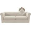 imageHVERSAILTEX 3 Pieces Stretch Chesterfield Sofa Covers for 2 Cushion Couch Mid Century Deep Seat Slip Covers for SofasCouches with Elastic Bottom Thicker Jacquard FabricMediumXL Sofa GreyIsland Fossi