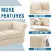 imageHVERSAILTEX 3 Pieces Stretch Chesterfield Sofa Covers for 2 Cushion Couch Mid Century Deep Seat Slip Covers for SofasCouches with Elastic Bottom Thicker Jacquard FabricMediumXL Sofa GreyNatural