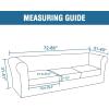 imageHVERSAILTEX 3 Pieces Stretch Chesterfield Sofa Covers for 2 Cushion Couch Mid Century Deep Seat Slip Covers for SofasCouches with Elastic Bottom Thicker Jacquard FabricMediumXL Sofa GreySand