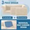 imageHVERSAILTEX 3 Pieces Stretch Chesterfield Sofa Covers for 2 Cushion Couch Mid Century Deep Seat Slip Covers for SofasCouches with Elastic Bottom Thicker Jacquard FabricMediumXL Sofa GreyNatural