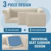 imageHVERSAILTEX 3 Pieces Stretch Chesterfield Sofa Covers for 2 Cushion Couch Mid Century Deep Seat Slip Covers for SofasCouches with Elastic Bottom Thicker Jacquard FabricMediumXL Sofa GreyIsland Fossi