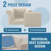 imageHVERSAILTEX 3 Pieces Stretch Chesterfield Sofa Covers for 2 Cushion Couch Mid Century Deep Seat Slip Covers for SofasCouches with Elastic Bottom Thicker Jacquard FabricMediumXL Sofa GreyIsland Fossi