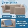 imageHVERSAILTEX 3 Pieces Stretch Chesterfield Sofa Covers for 2 Cushion Couch Mid Century Deep Seat Slip Covers for SofasCouches with Elastic Bottom Thicker Jacquard FabricMediumXL Sofa GreySand