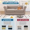 imageHVERSAILTEX 3 Pieces Stretch Chesterfield Sofa Covers for 2 Cushion Couch Mid Century Deep Seat Slip Covers for SofasCouches with Elastic Bottom Thicker Jacquard FabricMediumXL Sofa GreySand