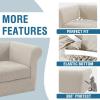 imageHVERSAILTEX 3 Pieces Stretch Chesterfield Sofa Covers for 2 Cushion Couch Mid Century Deep Seat Slip Covers for SofasCouches with Elastic Bottom Thicker Jacquard FabricMediumXL Sofa GreyIsland Fossi