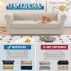 imageHVERSAILTEX 3 Pieces Stretch Chesterfield Sofa Covers for 2 Cushion Couch Mid Century Deep Seat Slip Covers for SofasCouches with Elastic Bottom Thicker Jacquard FabricMediumXL Sofa GreyIsland Fossi
