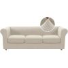 imageHVERSAILTEX 3 Pieces Stretch Chesterfield Sofa Covers for 2 Cushion Couch Mid Century Deep Seat Slip Covers for SofasCouches with Elastic Bottom Thicker Jacquard FabricMediumXL Sofa GreyIsland Fossi