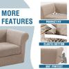 imageHVERSAILTEX 3 Pieces Stretch Chesterfield Sofa Covers for 2 Cushion Couch Mid Century Deep Seat Slip Covers for SofasCouches with Elastic Bottom Thicker Jacquard FabricMediumXL Sofa GreySand