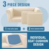 imageHVERSAILTEX 3 Pieces Stretch Chesterfield Sofa Covers for 2 Cushion Couch Mid Century Deep Seat Slip Covers for SofasCouches with Elastic Bottom Thicker Jacquard FabricMediumXL Sofa GreyNatural