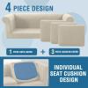 imageHVERSAILTEX 3 Pieces Stretch Chesterfield Sofa Covers for 2 Cushion Couch Mid Century Deep Seat Slip Covers for SofasCouches with Elastic Bottom Thicker Jacquard FabricMediumXL Sofa GreyIsland Fossi