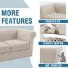 imageHVERSAILTEX 3 Pieces Stretch Chesterfield Sofa Covers for 2 Cushion Couch Mid Century Deep Seat Slip Covers for SofasCouches with Elastic Bottom Thicker Jacquard FabricMediumXL Sofa GreyIsland Fossi