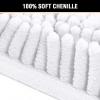 imageHVERSAILTEX Extra Thick Chenille Plush Pattern Bath Rugs for Bathroom Non Slip  Soft Plush Shaggy Bath Mats for Bathroom Floor Indoor Mats Rugs for Entryway Dark Grey 32 x 20 Plus 24 x 17 InchesPure White