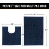 imageHVERSAILTEX Extra Thick Chenille Plush Pattern Bath Rugs for Bathroom Non Slip  Soft Plush Shaggy Bath Mats for Bathroom Floor Indoor Mats Rugs for Entryway Dark Grey 32 x 20 Plus 24 x 17 InchesNavy