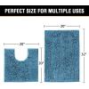 imageHVERSAILTEX Extra Thick Chenille Plush Pattern Bath Rugs for Bathroom Non Slip  Soft Plush Shaggy Bath Mats for Bathroom Floor Indoor Mats Rugs for Entryway Dark Grey 32 x 20 Plus 24 x 17 InchesDark Teal