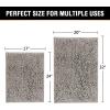 imageHVERSAILTEX Extra Thick Chenille Plush Pattern Bath Rugs for Bathroom Non Slip  Soft Plush Shaggy Bath Mats for Bathroom Floor Indoor Mats Rugs for Entryway Dark Grey 32 x 20 Plus 24 x 17 InchesDark Grey